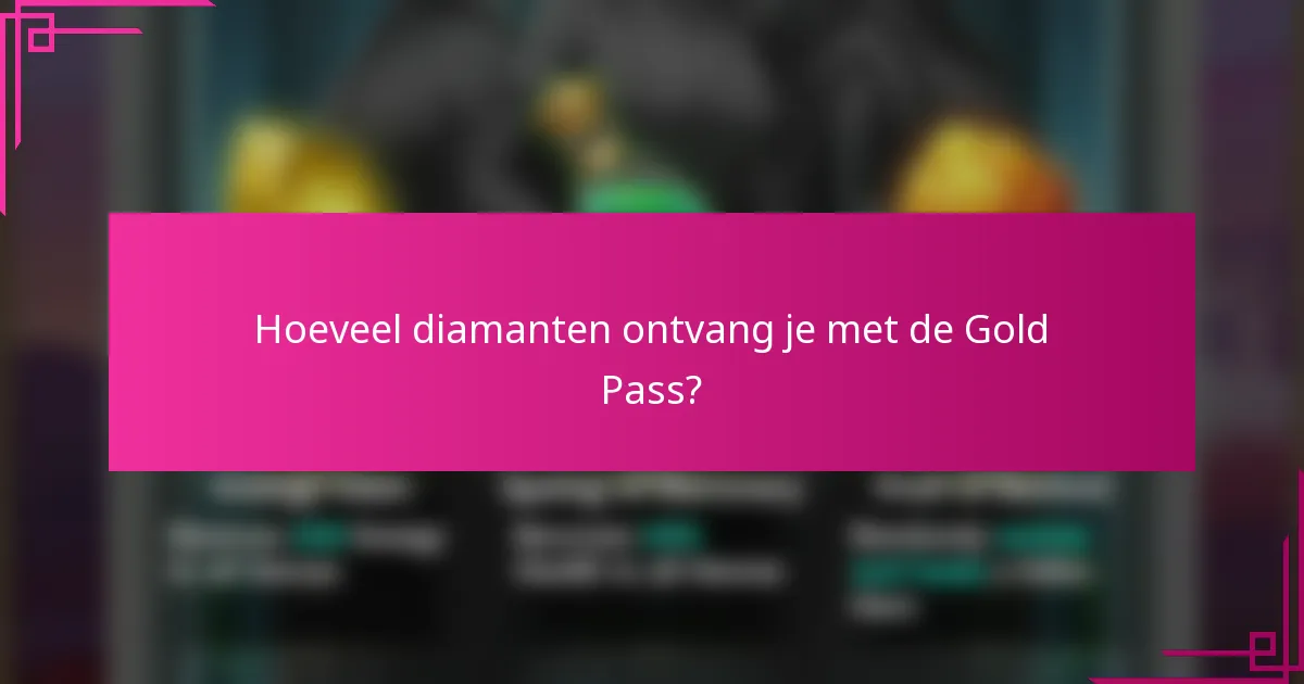 Hoeveel diamanten ontvang je met de Gold Pass?